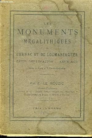 Seller image for LES MONUMENTS MEGALITHIQUES DE CANARC ET DE LOCMARIAQUER for sale by Le-Livre