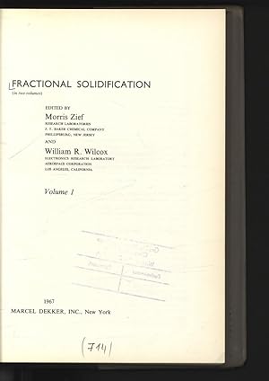 Seller image for Fractional Solidification. Volume I. for sale by Antiquariat Bookfarm