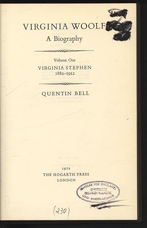 Bild des Verkufers fr Virginia Woolf, A Biography. Volume One, Virginia Stephen 1882-1912. zum Verkauf von Antiquariat Bookfarm