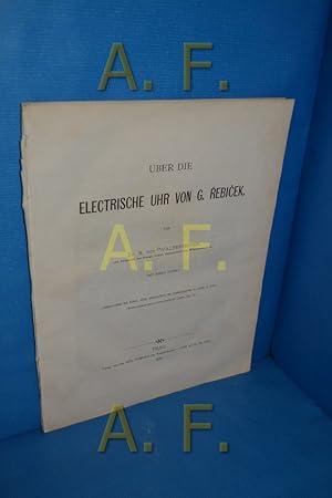 Immagine del venditore per ber die Electrische uhr von G. Rebicek (Mit einer Tafel) venduto da Antiquarische Fundgrube e.U.