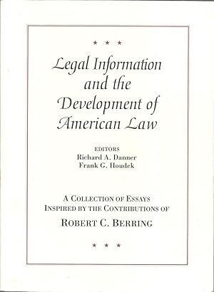 Imagen del vendedor de Legal Information and the Development of American Law a la venta por Eve's Book Garden