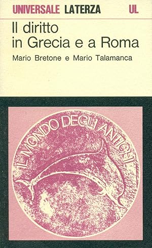 Immagine del venditore per Il diritto in Grecia e a Roma venduto da Studio Bibliografico Marini