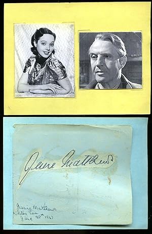 Seller image for Eric Portman and Jessie Matthews Double Signed Card + Two Photographs for sale by Little Stour Books PBFA Member