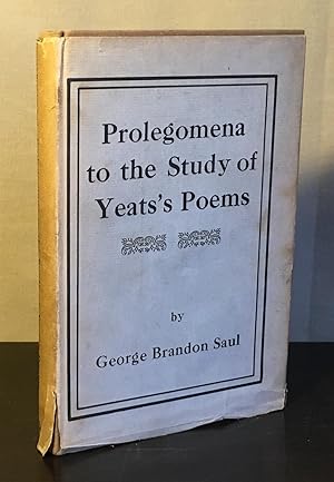 Immagine del venditore per Prolegomena to the study of Yeats's poems venduto da Michael Napier