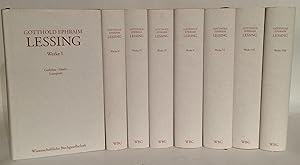 Immagine del venditore per Werke in acht Bnden. In Zusammenarbeit mit Karl Eibl, Helmut Gbl, Karl S. Guthke, Gerd Hillen, Albert von Schirnding und Jrg Schnert herausgegeben von Herbert G. Gpfert. Band 1: Gedichte, Fabeln, Lustspiele. Band 2: Trauerspiele, Nathan, Dramatische Fragmente. Band 3: Frhe kritische Schriften. Band 4: Dramturgische Schriften. Band 5: Literaturkritik, Poetik und Philologie. Band 6: Kunsttheoretische und kunsthistorische Schriften. Band 7: Theologische Schriften I und II. Band 8: Theologische Schriften III, Philosophische Schriften. venduto da Thomas Dorn, ABAA