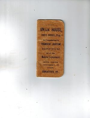 (Ephemera) Guest Notebook, The Union House, Boyertown, PA. 1897