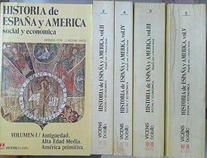 Seller image for Historia De Espaa Y America Social Y Economica 5 tomos (obra completa) for sale by Almacen de los Libros Olvidados