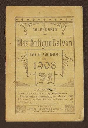 Calendario Del Más Antiguo Galván Para El Año Bisiesto De 1908