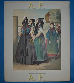 Seller image for Baden. Simonswald-Waldkirch-Donaueschingen. 50. // Chromolithografie - Druck nach einer Zeichnung. for sale by Antiquarische Fundgrube e.U.