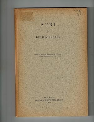 Zuni ( Extract from HANDBOOK OF AMERICAN INDIAN LANGUAGES, Vol. III )