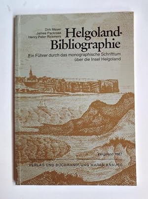 Imagen del vendedor de Helgoland-Bibliographie. Ein Fhrer durch das monographische Schrifttum ber die Insel Helgoland. Antiquariat Ingrid Degutsch, Helgoland, M. Knauss, 1987, 80 Seiten, 21x14,5, Original-Karton, guter Zustan. a la venta por Graphikantiquariat Martin Koenitz