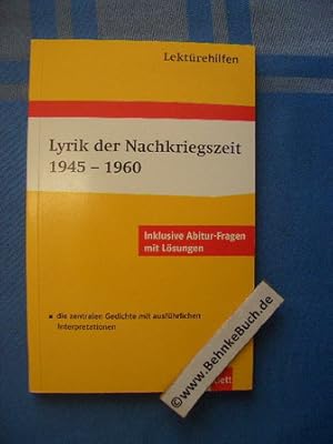 Lektürehilfen Lyrik der Nachkriegszeit : 1945 - 1960. von Adelheid Petruschke