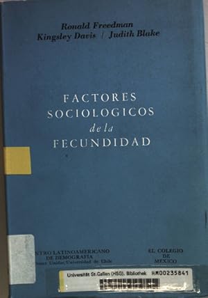 Image du vendeur pour Factores sociologicos de la fecundidad. mis en vente par books4less (Versandantiquariat Petra Gros GmbH & Co. KG)