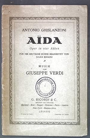 Image du vendeur pour Aida: Oper in vier Akten; mis en vente par books4less (Versandantiquariat Petra Gros GmbH & Co. KG)