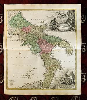 Kolorierte Landkarte bei Johann Baptist Homann. Novissima & exactissima totius Regni Neapolis tab...