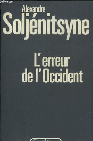 Image du vendeur pour L'ERREUR DE L'OCCIDENT. mis en vente par Le-Livre