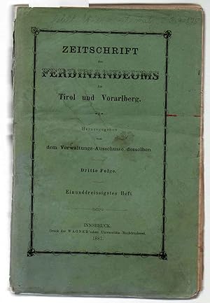 Zeitschrift des Ferdinandeums für Tirol und Vorarlberg 3.Folge, Heft 31
