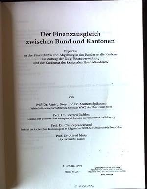 Seller image for Der Finanzausgleich zwischen Bund und Kantonen for sale by books4less (Versandantiquariat Petra Gros GmbH & Co. KG)