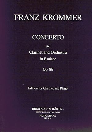 Image du vendeur pour KROMMER F. - Concierto en Mi menor Op.86 para Clarinete y Piano (Kuffner/Martin) mis en vente par Mega Music