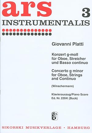 Seller image for PLATTI G.B. - Concierto en Sol menor para Oboe y Piano (Winschermann) for sale by Mega Music