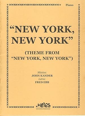 Imagen del vendedor de PELICULAS - New York, New York (Tema) para Piano (Kander) a la venta por Mega Music