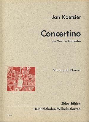 Bild des Verkufers fr KOETSIER J. - Concertino para Viola y Piano zum Verkauf von Mega Music