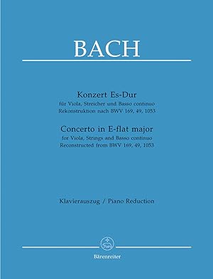 Seller image for BACH - Concierto en Mib Mayor (BWV:1053) para Viola y Piano (Urtext) (Fischer) for sale by Mega Music