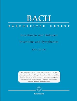 Seller image for BACH - Invenciones y Sinfonias a 2 y 3 voces para Piano (Urtext) (Dadelsen) for sale by Mega Music