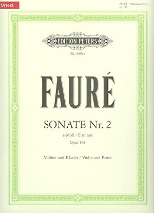 Image du vendeur pour FAURE - Sonata n 2 Op.108 en Mi menor para Violin y Piano (Urtext) (Amerongen/Krebbers) mis en vente par Mega Music