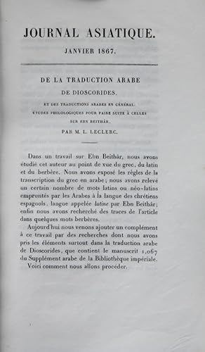 De la traduction arabe de Dioscorides