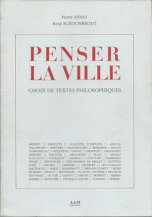 Image du vendeur pour Penser la ville. Choix de texte philosophiques. mis en vente par Libreria Antiquaria Palatina