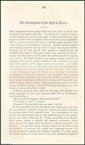 Imagen del vendedor de The Emancipation of The Serfs in Russia. An uncommon original article from the Cornhill Magazine, 1861. a la venta por Cosmo Books