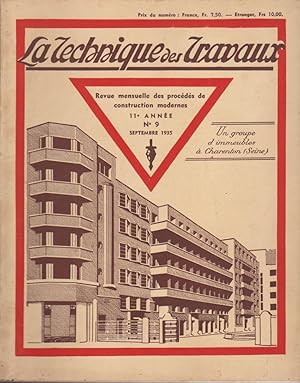 La Technique des Travaux Revue mensuelle des Procédés de Construction Moderne N°9 Septembre 1935