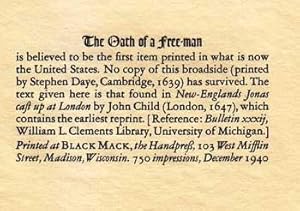 Greetings from Dorothy and Thomas William McDonald for the New Year 1941 [with] The "Oath of a Fr...