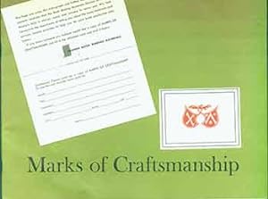 Bild des Verkufers fr Marks of Craftsmanship. Numbered 1364 out of 2,250 copies. zum Verkauf von Wittenborn Art Books