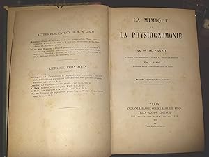 La mimique et la physiognomonie par le Dr. Th. Piderit; traduit de l'allemand d'après la deuxième...