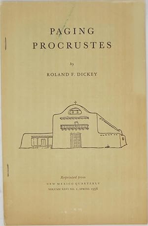 Image du vendeur pour Paging Procrustes: Reprinted from New Mexico Quarterly, Volume XXVI No. 1, Spring 1956 mis en vente par Powell's Bookstores Chicago, ABAA