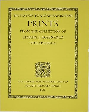 Image du vendeur pour Invitation to a Loan Exhibition: Prints from the Collection of Lessing J. Rosenwald, Philadelphia mis en vente par Powell's Bookstores Chicago, ABAA