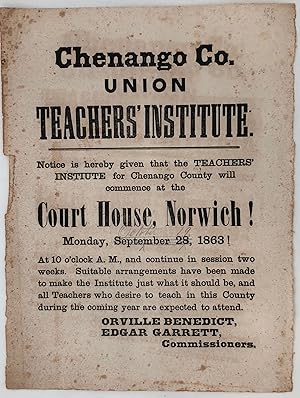 CHENANGO CO. UNION TEACHERS' INSTITUTE . COURT HOUSE, NORWICH!