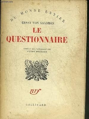Image du vendeur pour LE QUESTIONNAIRE - COLLECTION DU MONDE ENTIER. mis en vente par Le-Livre