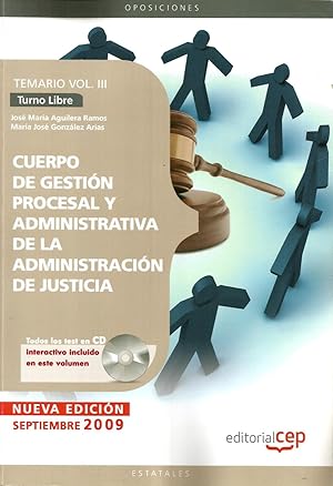 Image du vendeur pour Cuerpo de gestin procesal y administrativa de la Administracin de Justicia. Turno Libre.Temario. Vol III mis en vente par Libros Sargantana