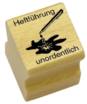 Elbi Lehrerstempel: Heftführung unordentlich aus Holz - K6/8