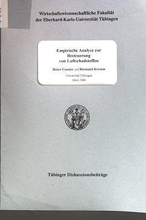 Seller image for Empirische Analyse zur Besteuerung von Luftschadstoffen; Tbinger Diskussionsbeitrge Nr. 68 for sale by books4less (Versandantiquariat Petra Gros GmbH & Co. KG)
