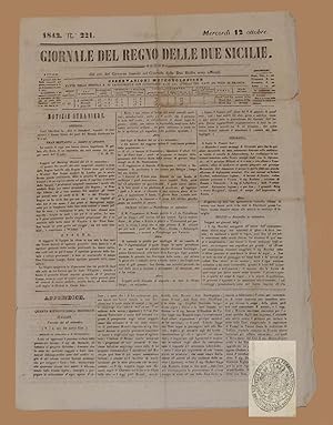 Giornale del Regno delle Due Sicilie 12 Ott 1842 Frumento Tufara Chiaromonte