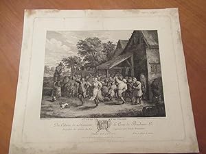 Vie. Fete De Village, Du Cabinet De Monsieur Le Comte De Baudouin (Original Engraving)