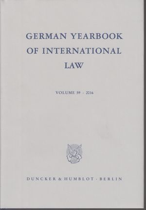 Seller image for German Yearbook of International Law / Jahrbuch fr Internationales Recht.: Vol. 59 (2016). for sale by Fundus-Online GbR Borkert Schwarz Zerfa