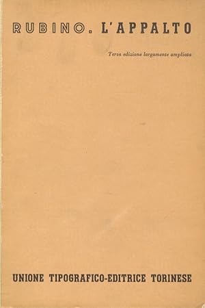 Imagen del vendedor de L'appalto. III edizione largamente ampliata. a la venta por Libreria Oreste Gozzini snc