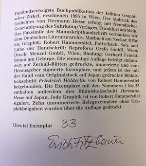 Ode an Hölderlin. Mit dem Faksimile der Gedichthandschrift von Hermann Hesse herausgegeben von Er...