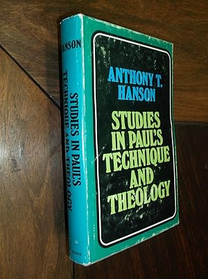 Seller image for Studies in Paul's Technique and Theology for sale by Barker Books & Vintage