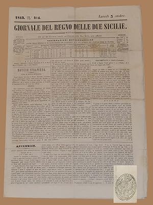 Giornale del Regno delle Due Sicilie 3 Ott 1842 trattato dei confini U.S.A.